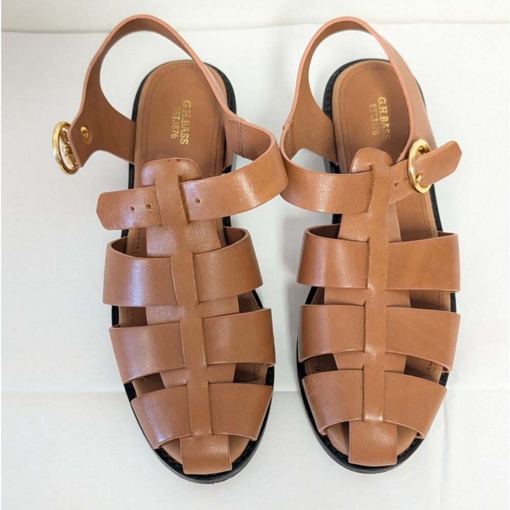 G.H. Bass Amelia Fisherman Sandals Womens US6 Tan Vachetta Leather BAX40976 - Picture 3 of 8